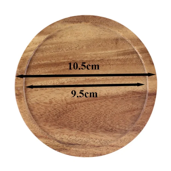 4 Inch Acacia Wood Coaster for Coffee Table Dining Table, Bar, Round Cup Mat for Drinks - Image 5