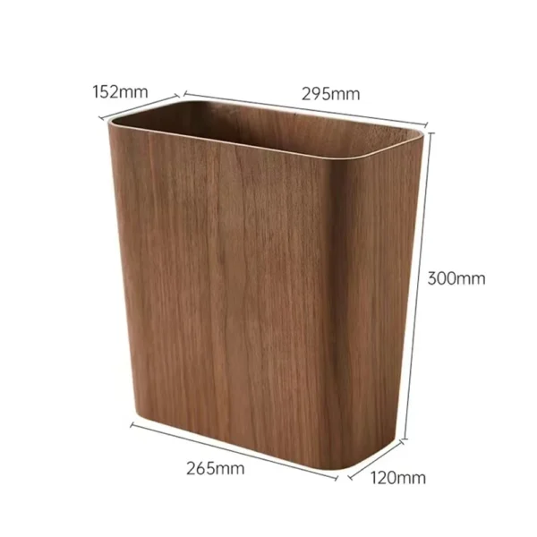 Japanese Wooden Trash Can Household Kitchen Trash Can Living Room Bedroom Office Desk Paper Towel Basket Trash Bucket - Image 8