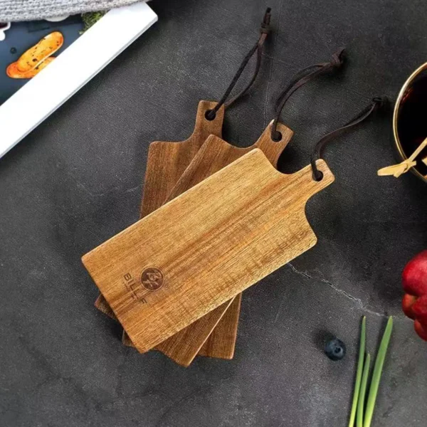3-piece set of mini lovewood cutting board, wooden meat platter, paddle shaped cheese board, supply board - Image 3