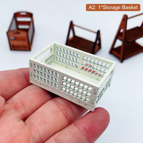 3/1Pcs 1:12 Dollhouse Miniature Furniture Kitchen Wood Vegetable Food Storage Box Basket Accessories Doll House Decorations Toys - Image 11