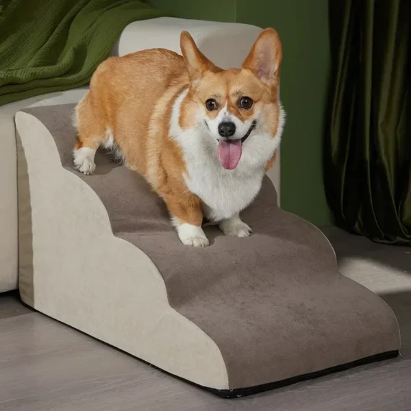 Pet stairs dog slope ladder non-slip removable washable elderly dog larger bed sofa steps pet supplies - Image 4