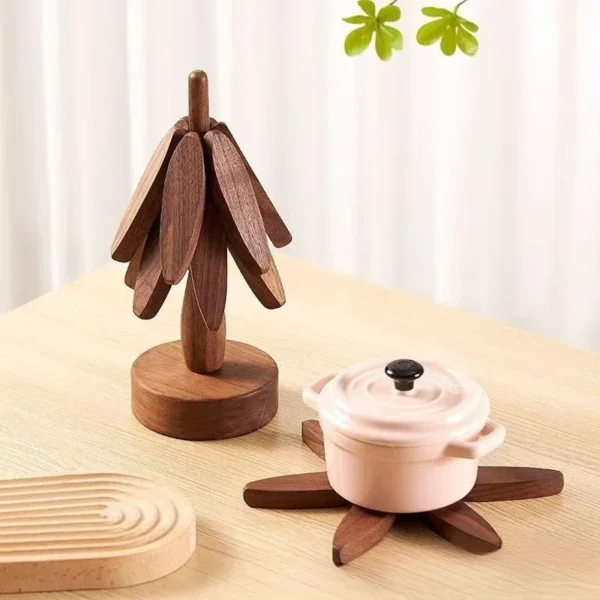 Tree Design Stand Wooden Trivets Decorative Anti Scald Heat Resistant Table Mat Coaster Wood Placemats Pot - Image 3