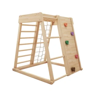 Children Climbing Frame Solid Wood Household Small Slide Slide Combination Baby Sensory Training Interactive Play Wooden Frame