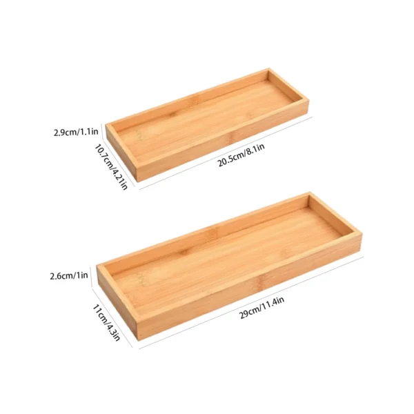Bamboo Tray Soap Dispenser Storage Rack Drawer Organizer Multi Use Bathroom Counter Tray Food Coffee Tea Snack Tray Decor Tool - Image 6