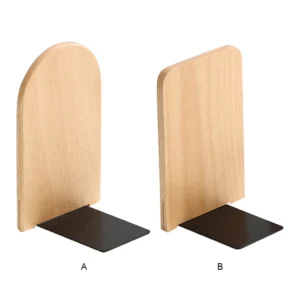 1Pc Desktop Organizer Office Home Bookends Books Holder Stand Holder Nature Beech Wood Storage Desk Shelf Bookend Book Accessory