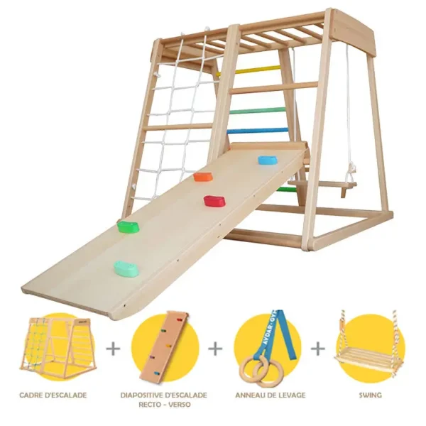 For TOP Climbing Frame For Children Foldable Wooden Climbing Ladders Toys Climb Game Indoor Arch And Ramp Frame Playground - Image 6