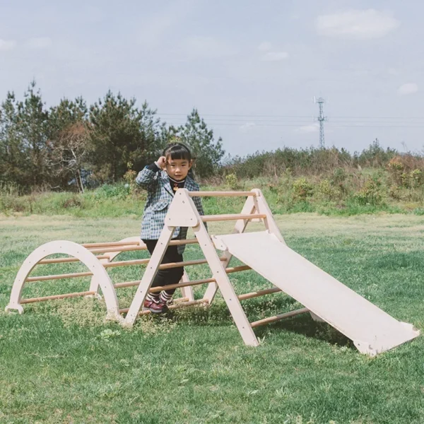 High Quality 3 In 1 Children Sports Toy Educational Kids Exercise Wooden Climbing Frame - Image 6