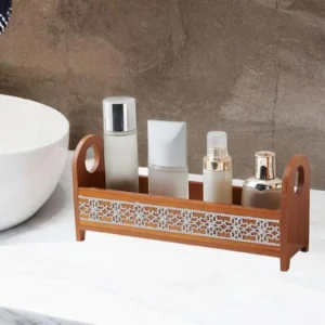 Vanity Tray Versatile with Handle Bathroom Accessories Storage Basket for Bedroom Skincare Products Vanity Toiletries Bathroom