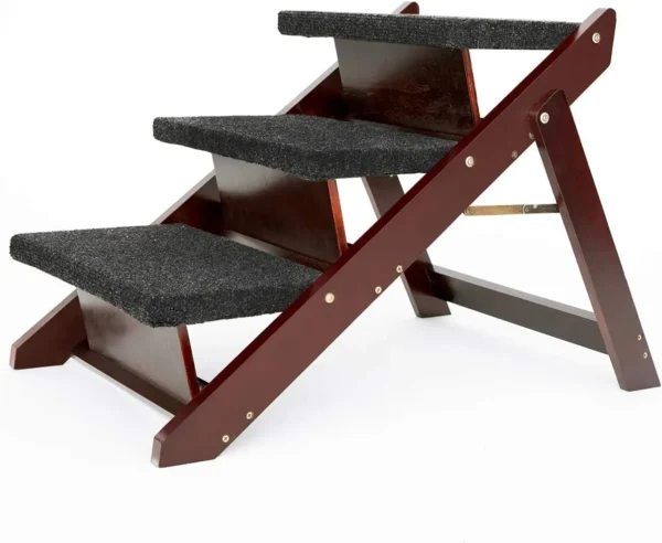 Wooden Pet Stairs/Pet Steps - 2-in-1 Foldable Stairs & Ramp for Beds and Cars - Portable Dog/Cat Ladder Up to 110 Pounds - Image 7
