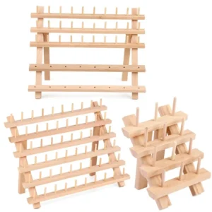 Wooden Sewing Thread Storage Box Spool Yarn Holder Home Embroidery Folding Frame Multiple Size Sewing Rack Organizer