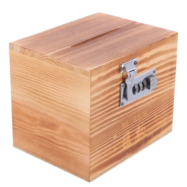Money Jars for Adults Password Lock Cash Box The Office Gifts Piggy Bank Toy Boy Wood Holder Child Tray Decor - Image 7