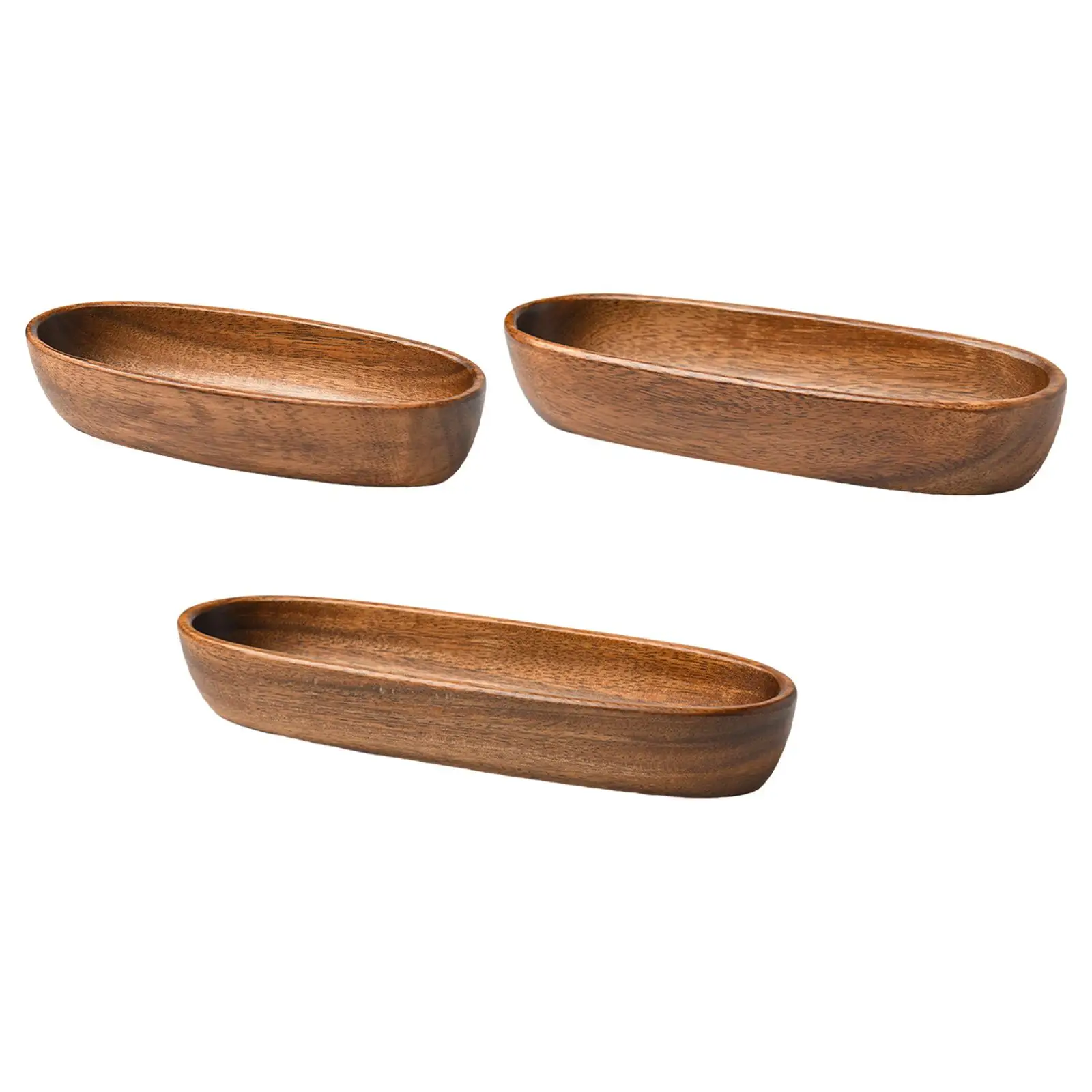Wooden Serving Platter Snack Salad Plate Durable Tableware Japanese Serving Tray Dried Fruit Plate for Bathroom Countertop - Image 2