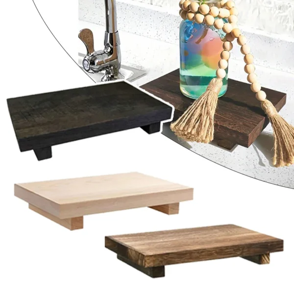 Retro Wooden Bathroom Tray Vanity Hands Soap Scented Candle Storage Holder Kitchen Seasoning Tray Home Decoration For Lr Bth etc - Image 6