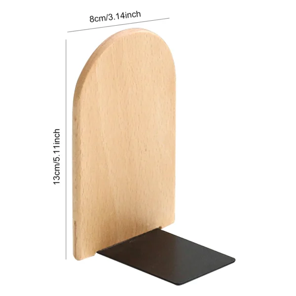 1Pc Desktop Organizer Office Home Bookends Books Holder Stand Holder Nature Beech Wood Storage Desk Shelf Bookend Book Accessory - Image 7