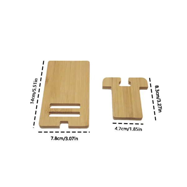 Desktop Bamboo phone holder Practical Wooden smartphone charging Stand Creative lazy multi-functional stand - Image 6