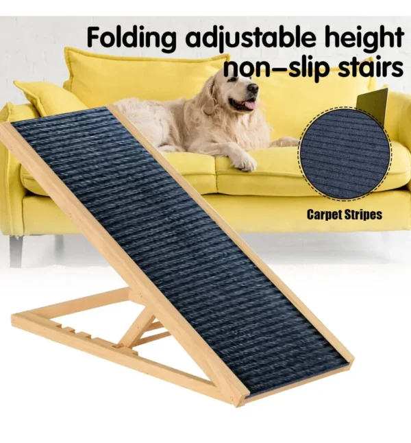 new pet products 2023 wooden adjustable pet climbe ladder Dog Ramp Stairs Small Dogs and Cats Beige Pet Dog Ladder - Image 3