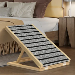 Solid Wood Pet Stairs  Adjustable Dog Ramp  Anti-Slip Pet Ladder Foldable Steps for Bed Access  Pet-Friendly Home