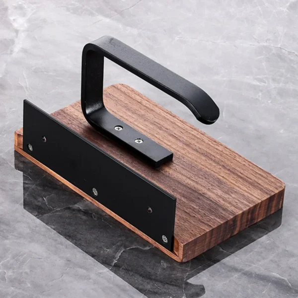 Toilet Paper Holder with Natural Walnut Wooden Shelf Tissue Roll Hanger Wall Mounted Paper Towel Bar 304 Stainless Steel Paper - Image 4