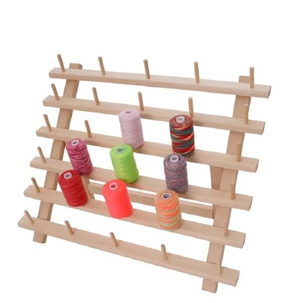 Wooden Sewing Thread Storage Box Spool Yarn Holder Home Embroidery Folding Frame Multiple Size Sewing Rack Organizer - Image 6