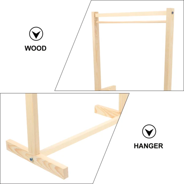 Clothes Hanger Wooden Holder Home Accessories Decorations Rack Child Toy House - Image 3